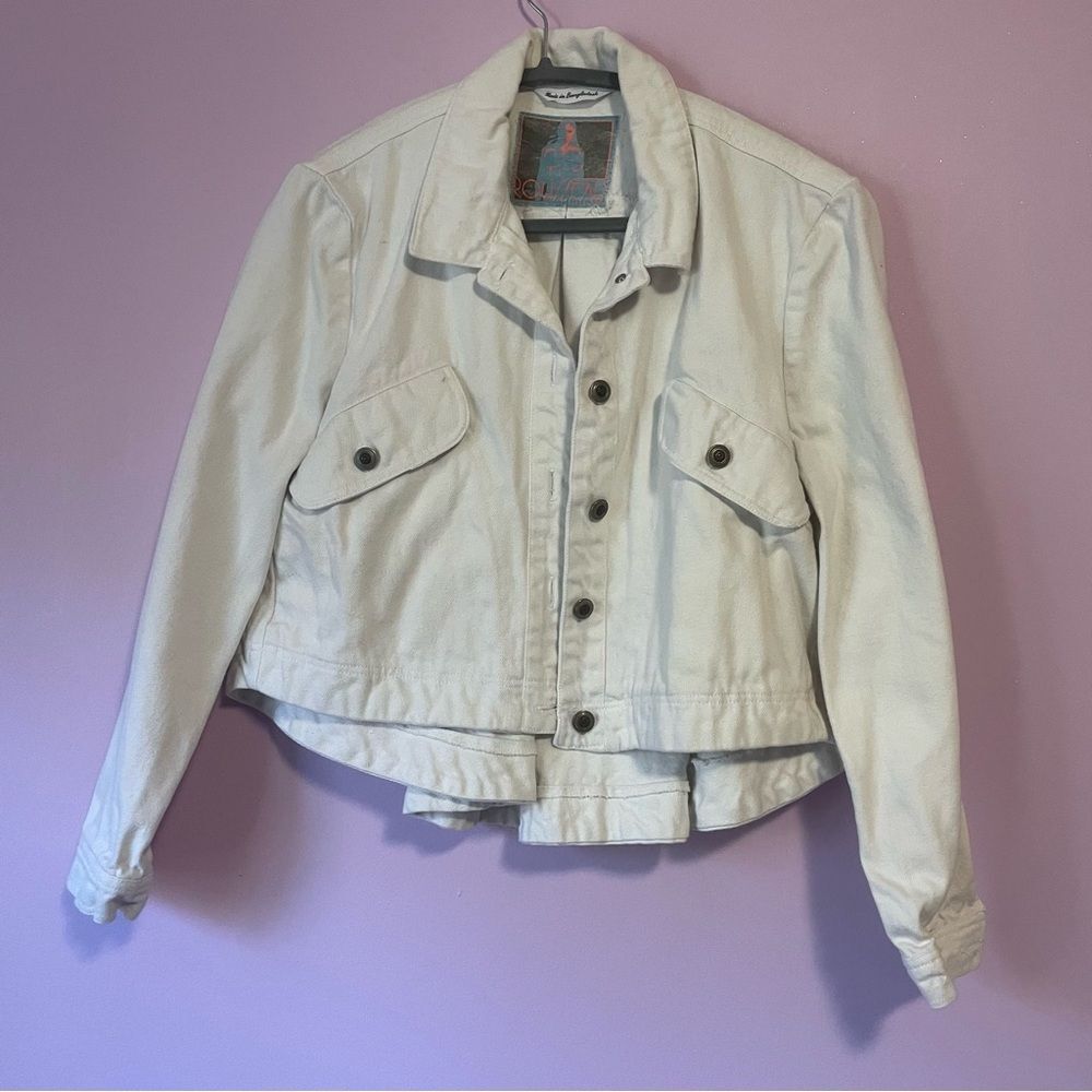 Rousseau M White Denim Jacket Swing Back